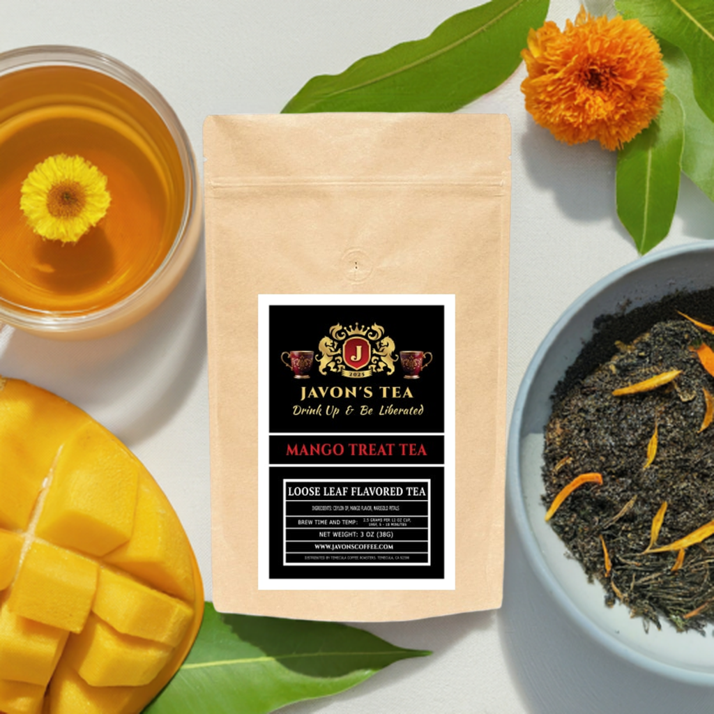 Mango Treat Loose Leaf Tea, Javon's Coffee, Javons Coffee, Javon's Tea, Javons Tea