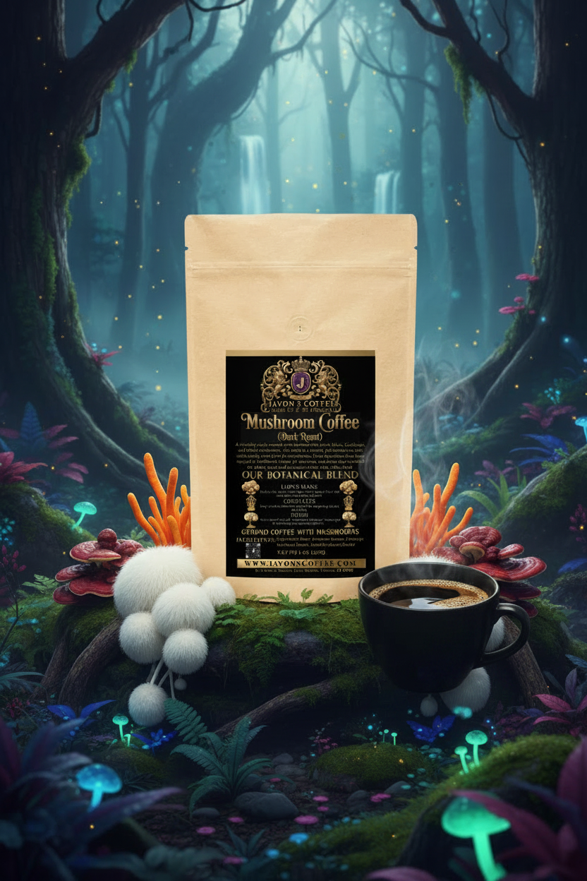 Dark roast mushroom coffee