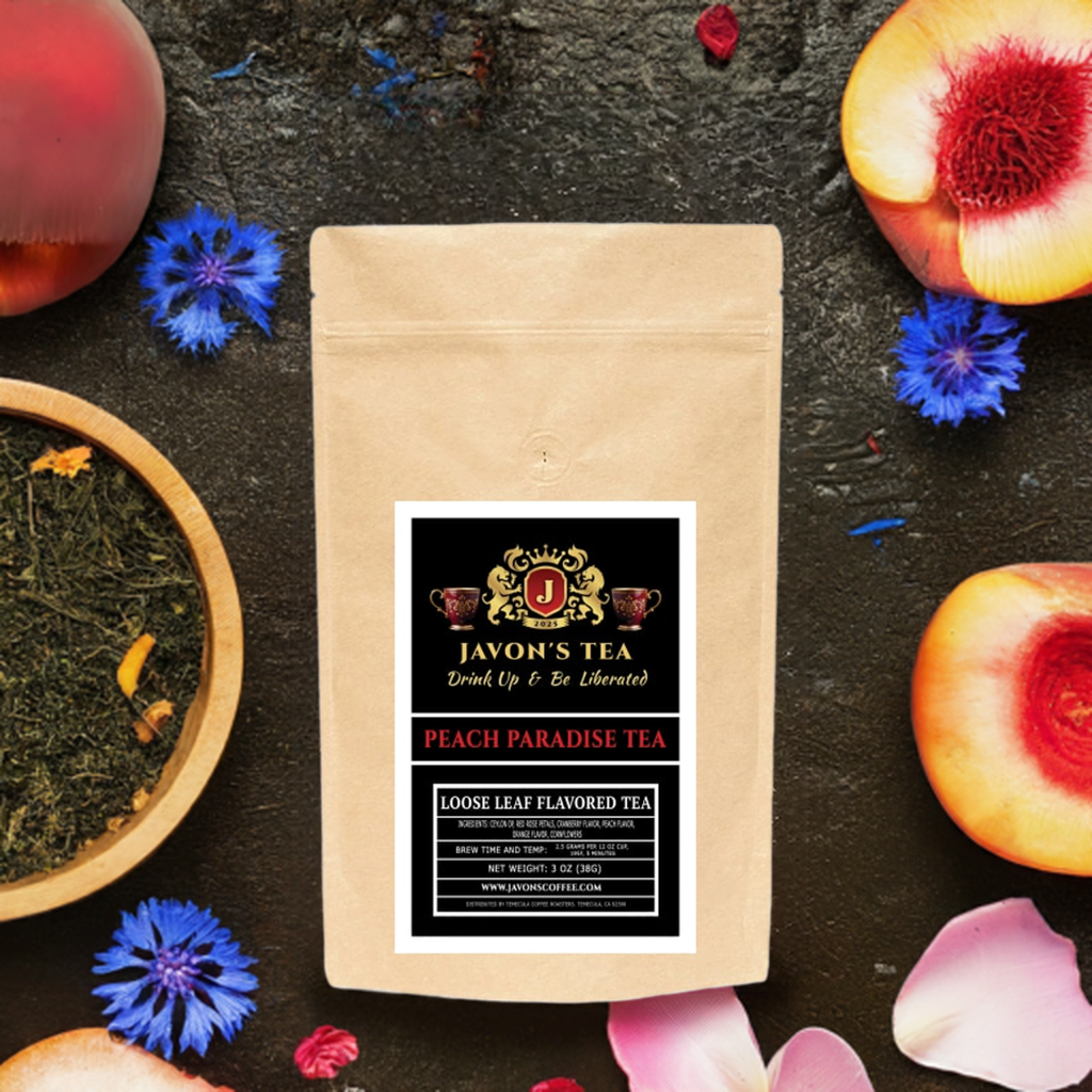 Peach Paradise Loose Leaf Tea, Javon's Coffee, Javons Coffee, Javon's Tea, Javons Tea